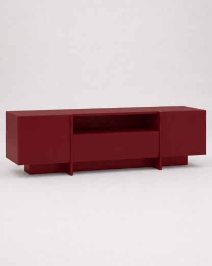 Szafka RTV z trzema szufladami Lines 140 Burgundy | ITODI