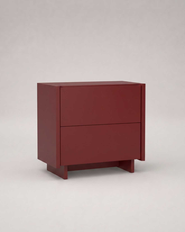 Szafka nocna 2 szuflady Lines Burgundy 55 cm | ITODI