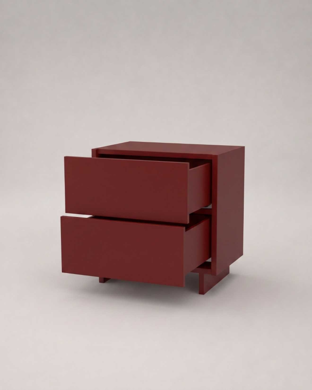 Szafka nocna 2 szuflady Lines Burgundy 55 cm | ITODI
