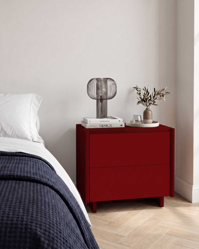 Szafka nocna 2 szuflady Lines Burgundy 55 cm | ITODI