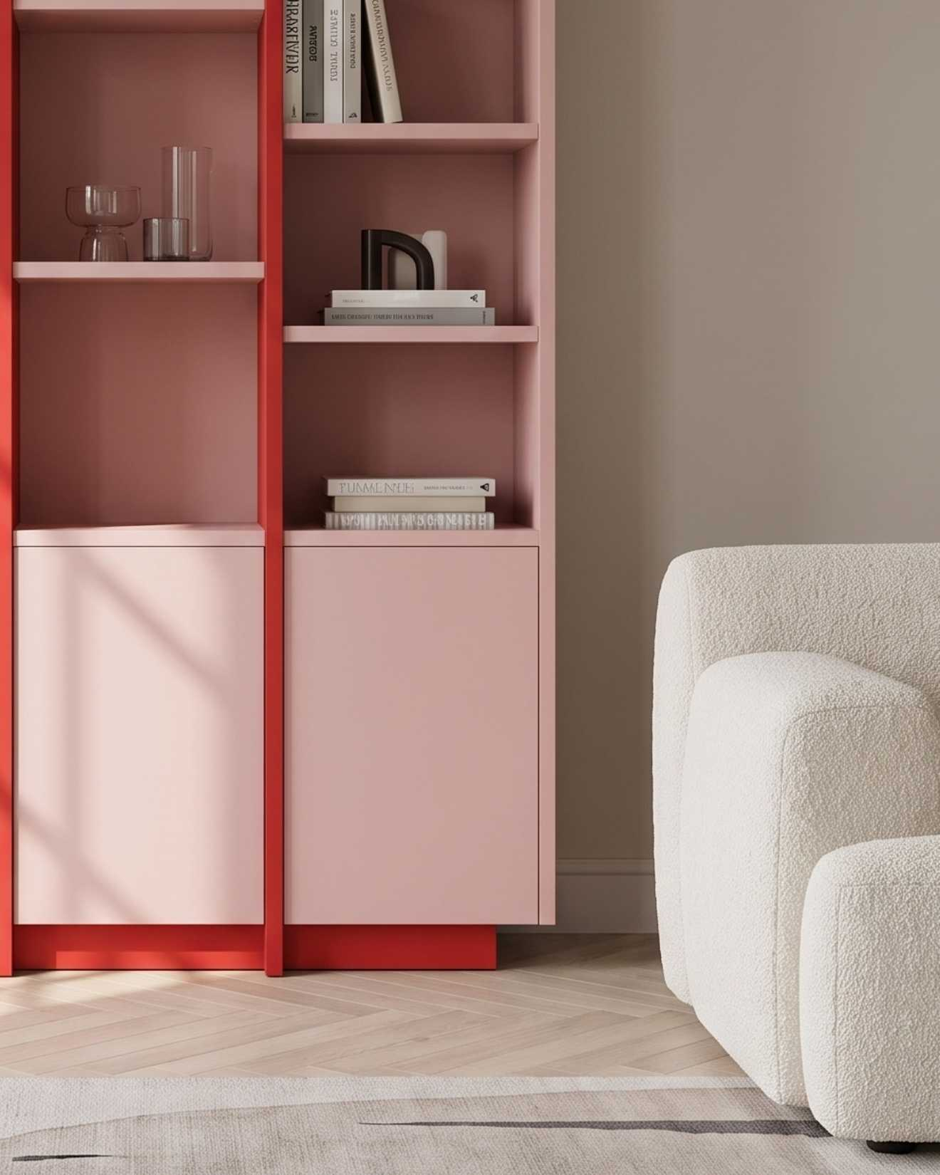 Duży regał na książki Lines 140 Rose | ITODI Duży regał na książki Lines 140 Rose | ITODI