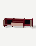 TV unit in Burgund with drawers and doors – made to measure