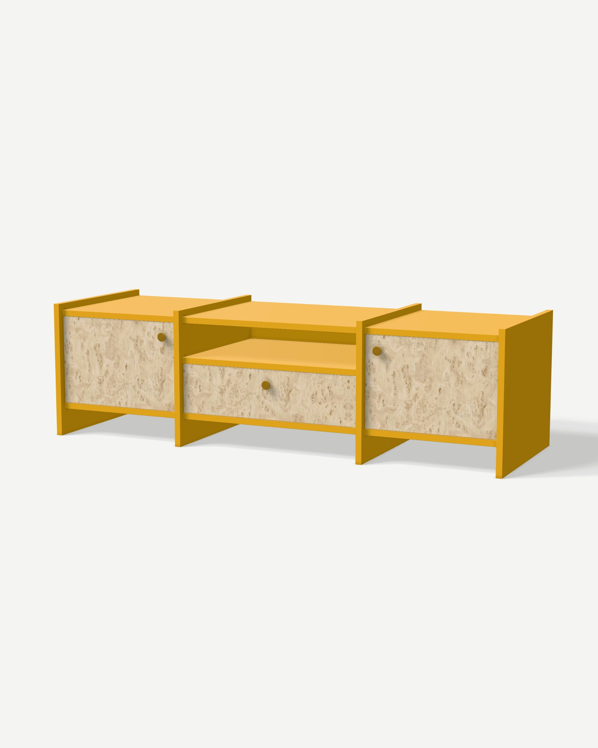 TV unit in Żółty curry with drawers and doors – made to measure TV unit in Żółty curry with drawers and doors – made to measure