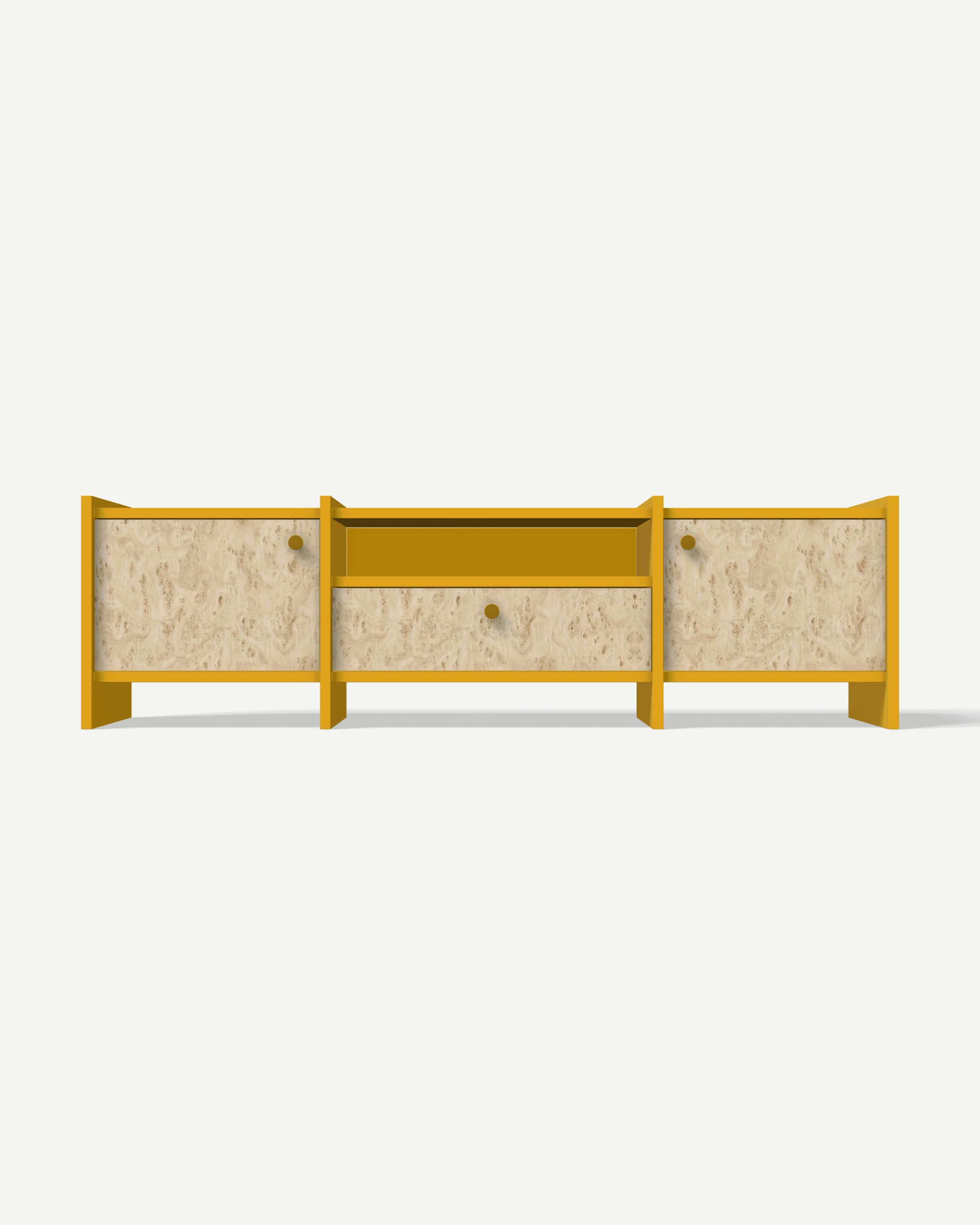 TV unit in Żółty curry with drawers and doors – made to measure TV unit in Żółty curry with drawers and doors – made to measure