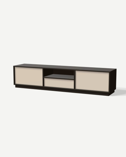 TV unit in Czerń aksamitna with drawers and doors – made to measure