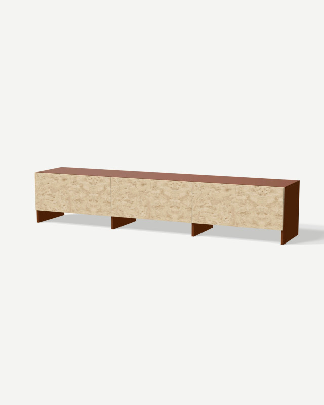 TV unit in Ceglany Soft Grain V30 with a flap front – made to measure