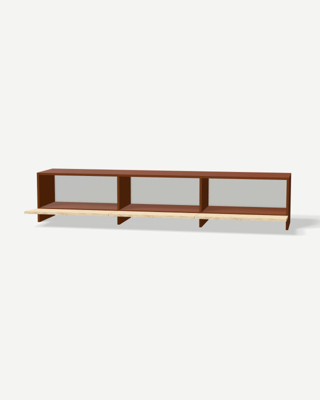 TV unit in Ceglany Soft Grain V30 with a flap front – made to measure