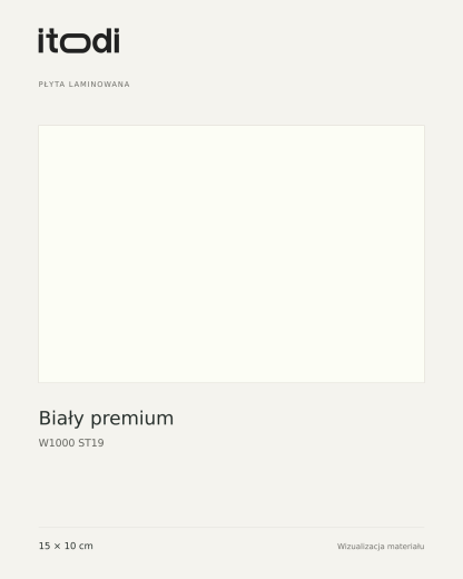 Próbka płyty laminowanej – Biały premium W1000 ST19 15 × 10 cm