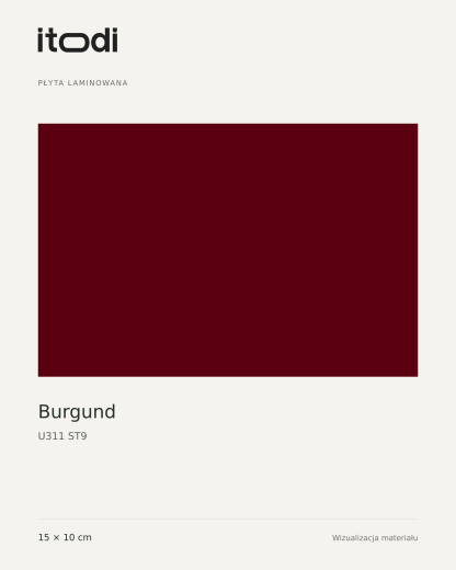 Próbka płyty laminowanej – Burgund U311 ST9 15 × 10 cm