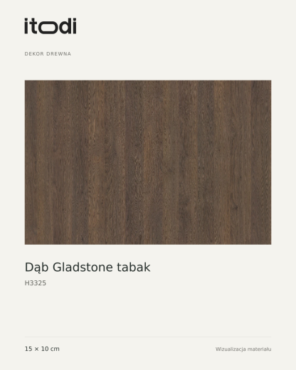 Próbka dekoru drewna – Dąb Gladstone tabak H3325 15 × 10 cm