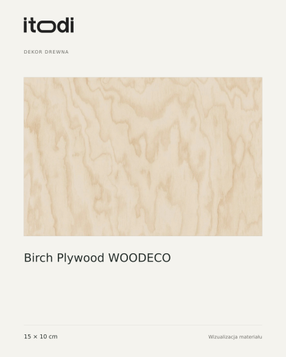 Próbka dekoru drewna – Birch Plywood WOODECO 15 × 10 cm