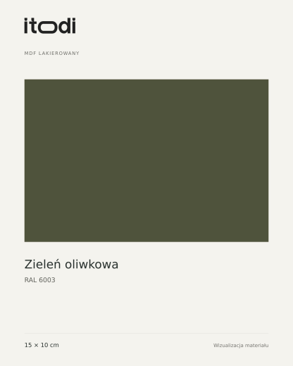 Próbka MDF lakierowanego – RAL 6003 Zieleń oliwkowa 15 × 10 cm