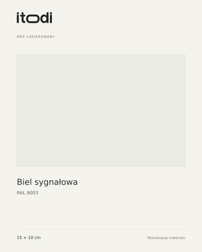Próbka MDF lakierowanego – RAL 9003 Biel sygnałowa 15 × 10 cm