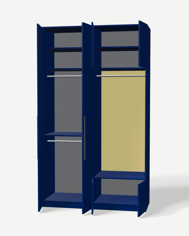 Wardrobe in Cobalt with shelves – made to measure Wardrobe in Cobalt with shelves – made to measure