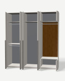 Wardrobe in Szary jasny with hanging rails and shelves – made to measure