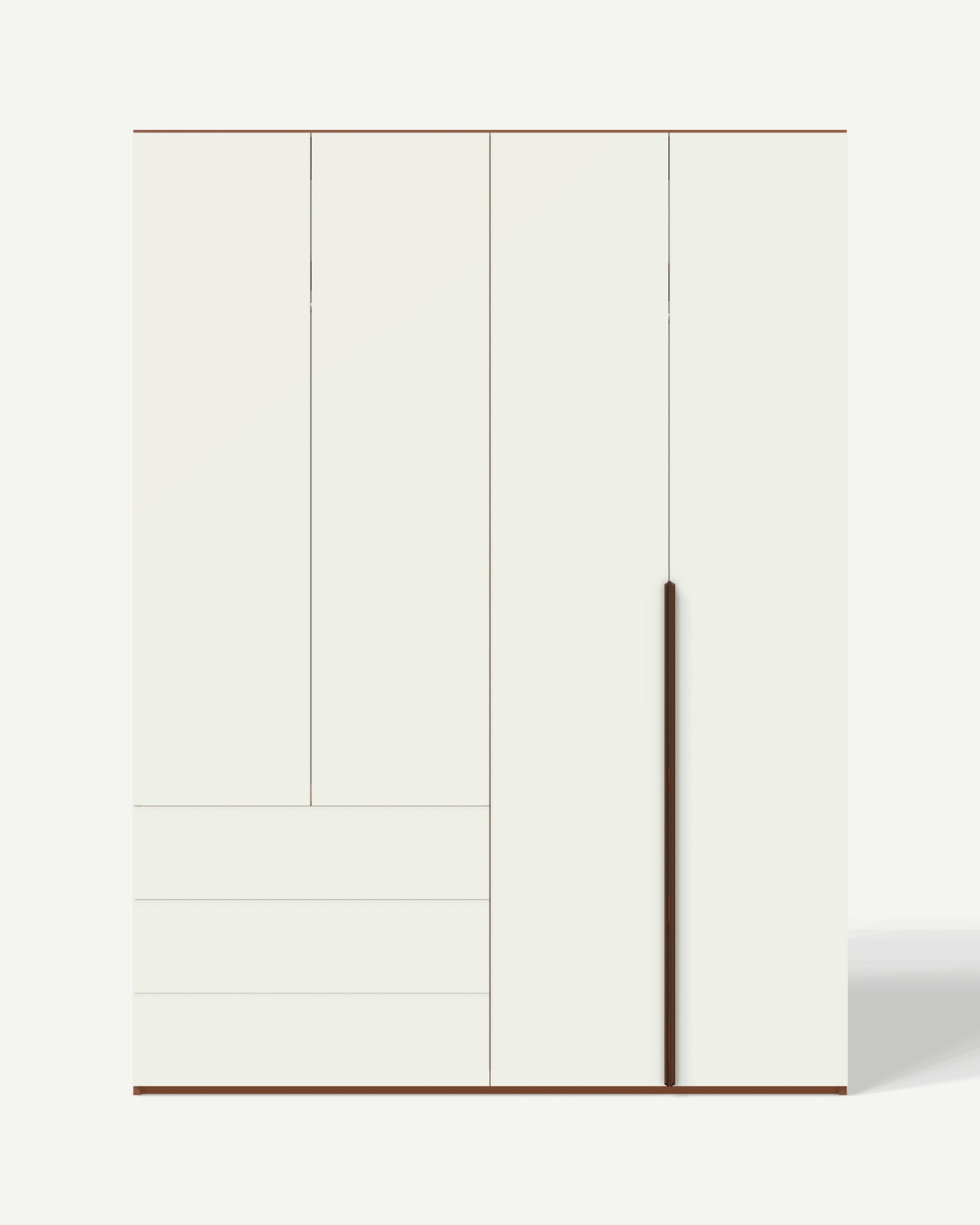 Wardrobe in Koral with hanging rails and shelves – made to measure Wardrobe in Koral with hanging rails and shelves – made to measure