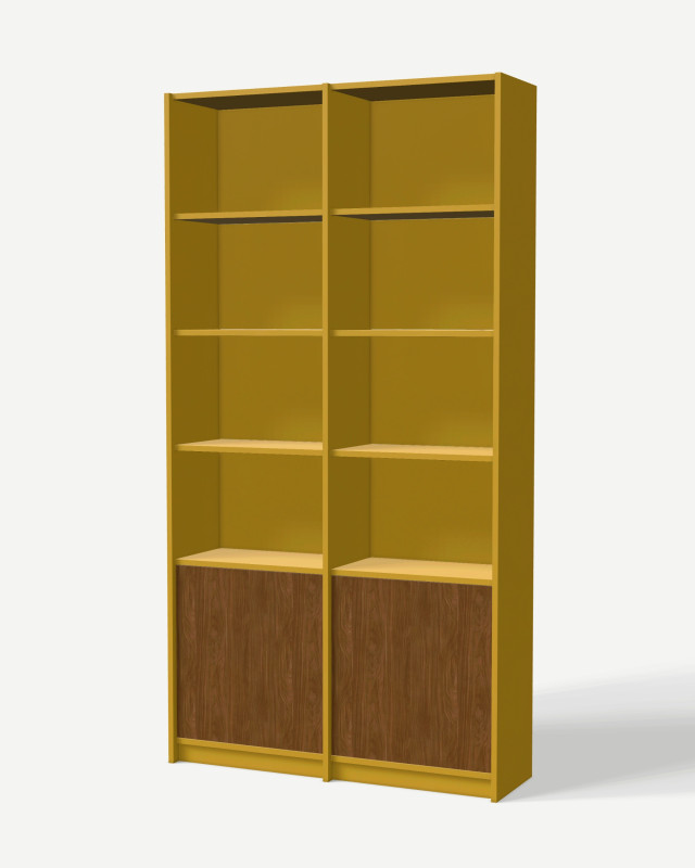 Bookcase in Ochre with full back panels – made to measure