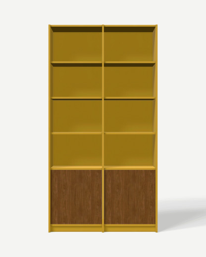 Bookcase in Ochre with full back panels – made to measure