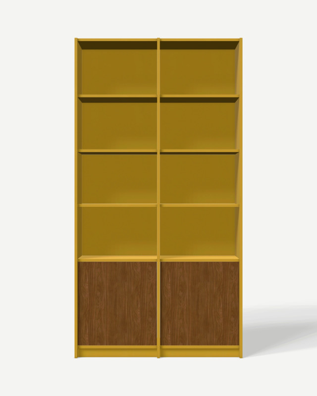 Bookcase in Ochre with full back panels – made to measure