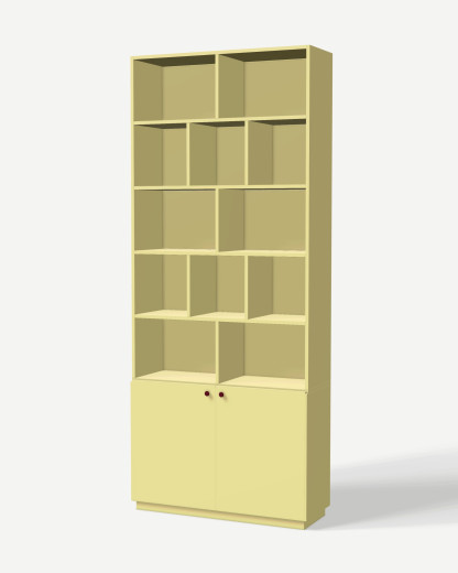 Bookcase in Wanilia with full back panels – made to measure