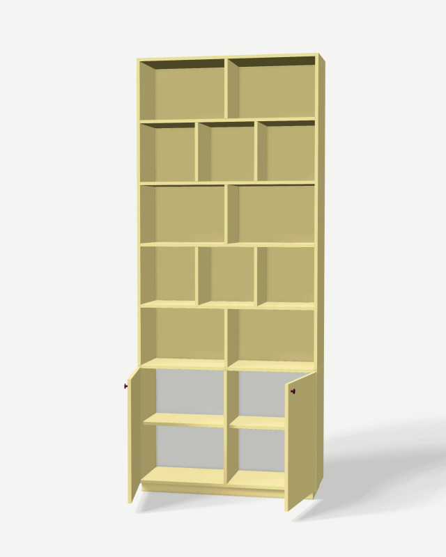 Bookcase in Wanilia with full back panels – made to measure