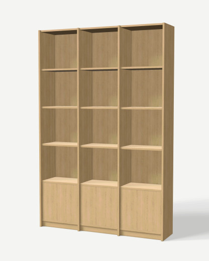 Bookcase in Dąb Vicenza decor with full back panels – made to measure