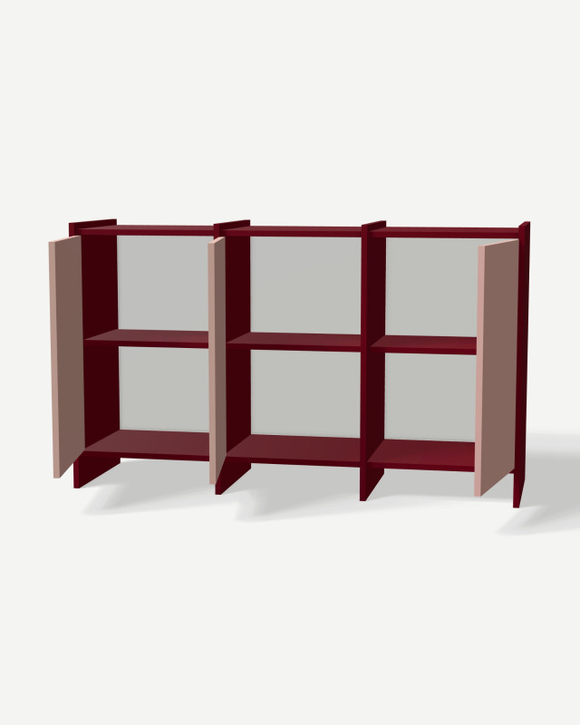 Sideboard in Burgund with doors – made to measure