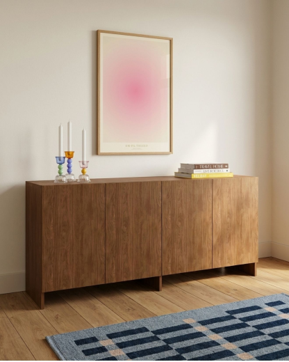 Sideboard in Orzech Lincoln decor with doors – made to measure