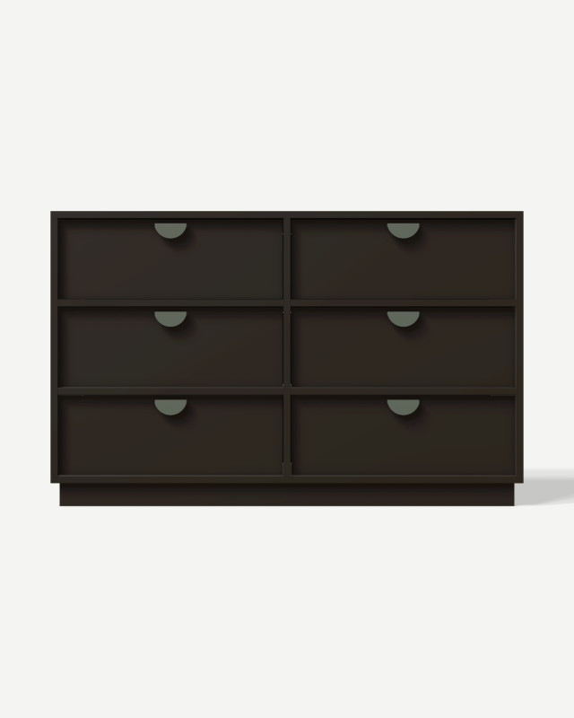 Sideboard in Czerń aksamitna with drawers – made to measure