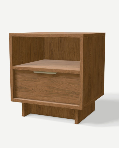 Bedside table in Dąb Casella brązowy decor with drawers – made to measure