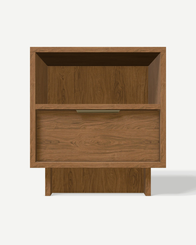 Bedside table in Dąb Casella brązowy decor with drawers – made to measure