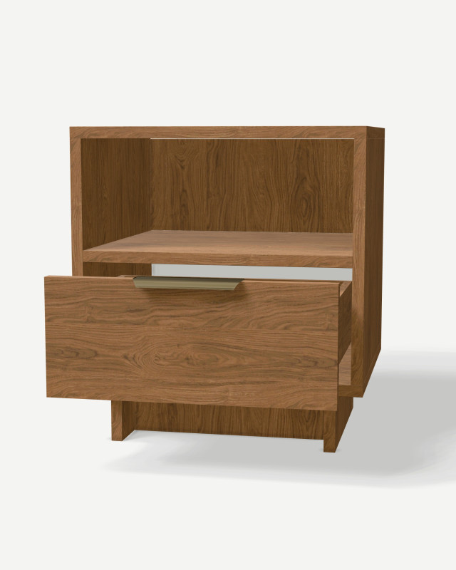 Bedside table in Dąb Casella brązowy decor with drawers – made to measure