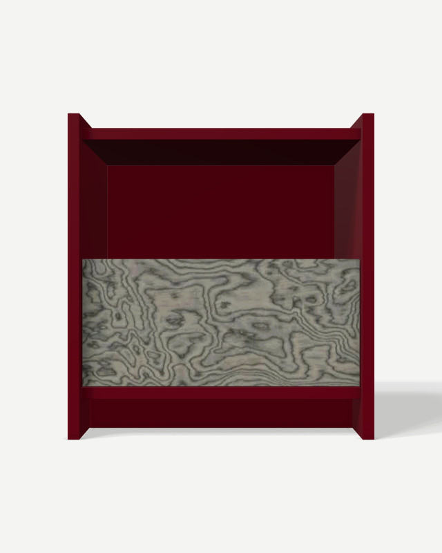 Bedside table in Burgund with drawers – made to measure