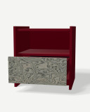 Bedside table in Burgund with drawers – made to measure