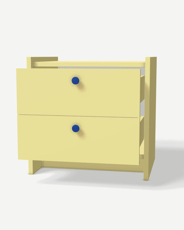 Bedside table in Wanilia with drawers – made to measure