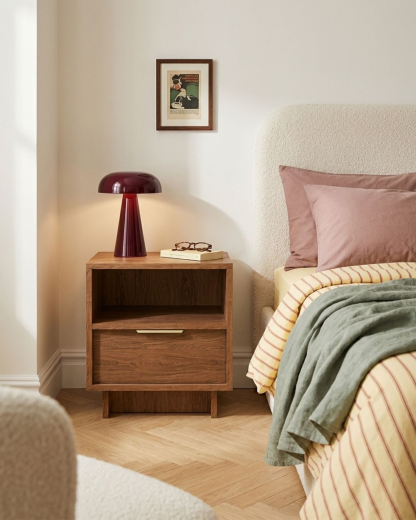 Bedside table in Dąb Casella brązowy decor with drawers – made to measure