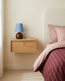 Bedside table in Light oak veneer with drawers – made to measure