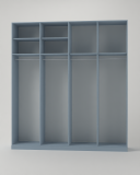 Wardrobe in Niebieski denim with shelves – made to measure