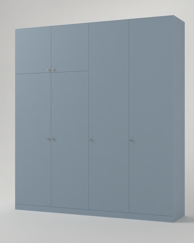 Szafa w kolorze Niebieski denim z półkami – mebel na wymiar Szafa w kolorze Niebieski denim z półkami – mebel na wymiar
