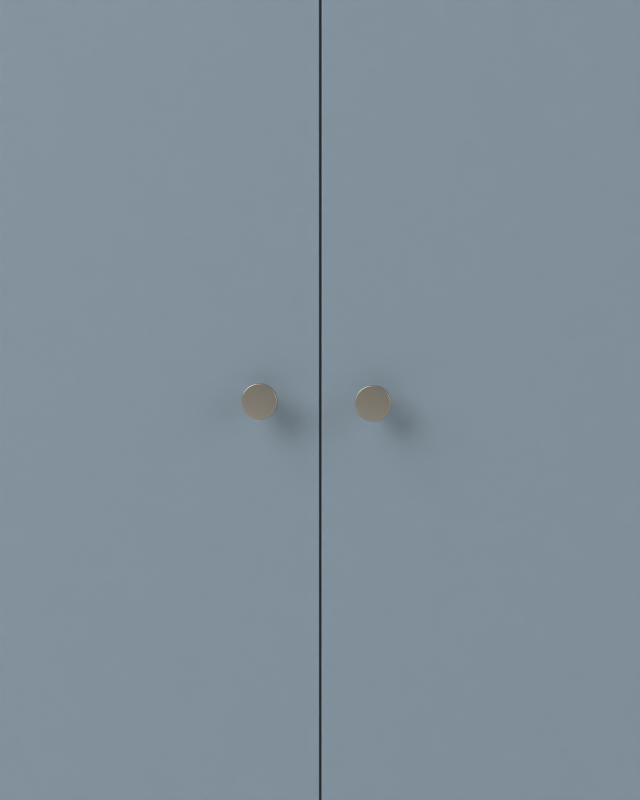 Wardrobe in Niebieski denim with shelves – made to measure