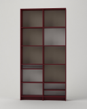 Bookcase in Burgund with full back panels – made to measure Bookcase in Burgund with full back panels – made to measure